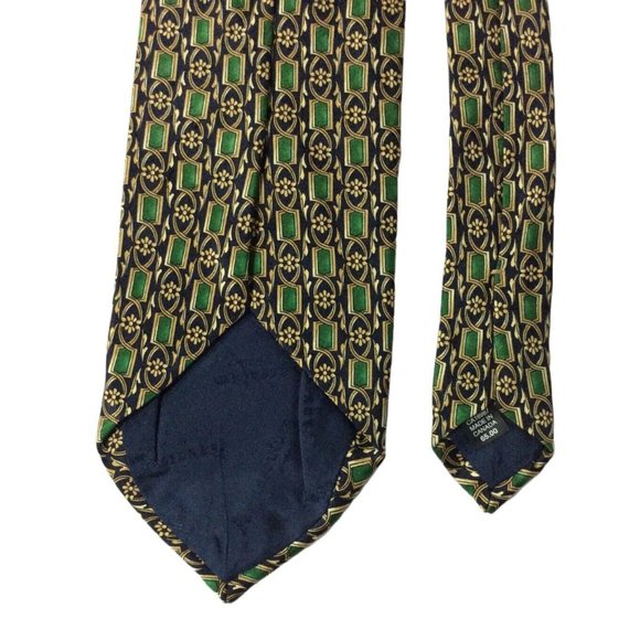 AQUASCUTUM OF LONDON Tricolor Geometric Tie 100% Silk M.In CA 58"/3”.3/4 EX CON - Picture 4 of 6